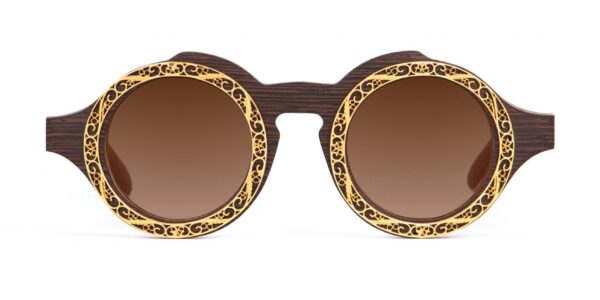 Lella Wenge Round Designer Sunglasses